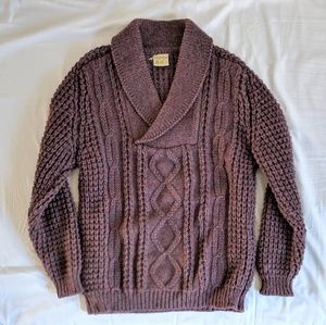 Falcarragh Irish Wool Sweater - Wine Color